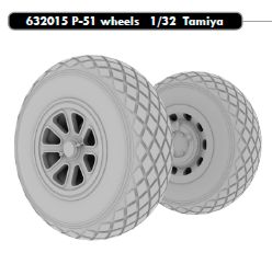 P51D Mustang wheels (Tamiya)  e632-015