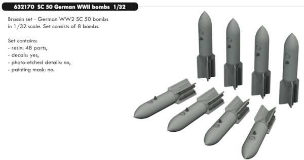 SC50 german WWII bombs (8x)  E632170