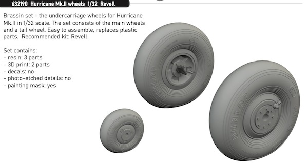 Hurricane MKII Wheels (Revell)  E632190