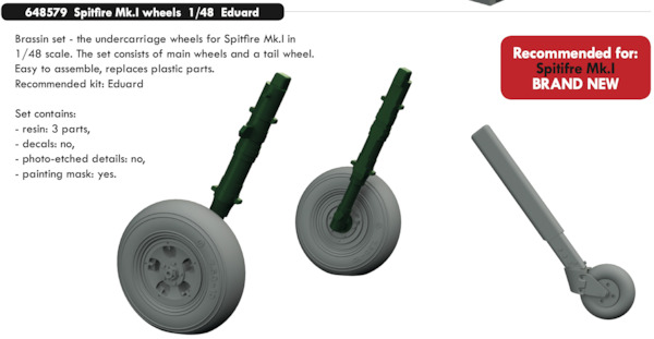 Spitfire MKI Wheels (Eduard)  E648579