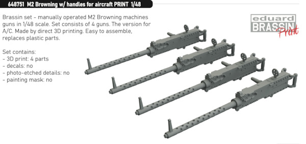 M2 Browning with Handles for Aircraft (4x)  E648751