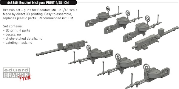 Beaufort MKI Guns (4x) (ICM)  E648840