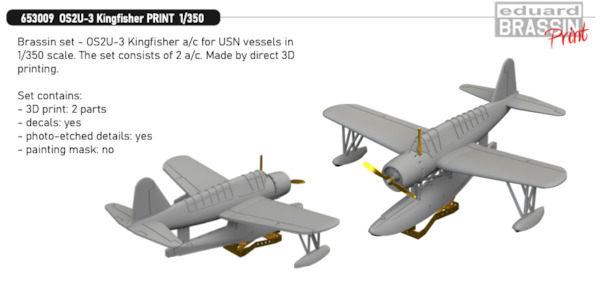 Vought OS2U-3 Kingfisher 3D PRINTED x 2  E653009