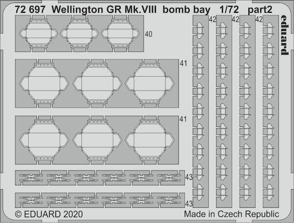 Detailset Wellington GR MKVIII Bomb Bay (Airfix)  E72-697