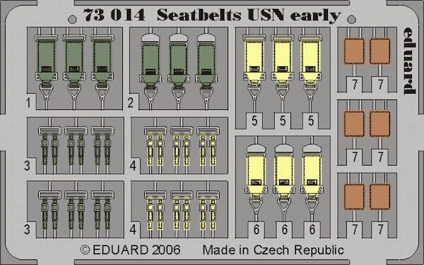 Detailset Seatbelts US Navy Early  E73-014