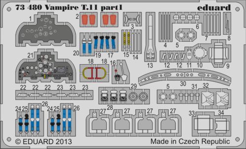 Detailset Vampire T11 Self Adhesive (Airfix)  E73-480