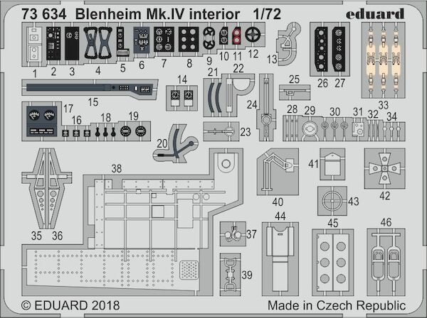 Detailset Bristol Blenheim MKIV Interior (Airfix)  E73-634