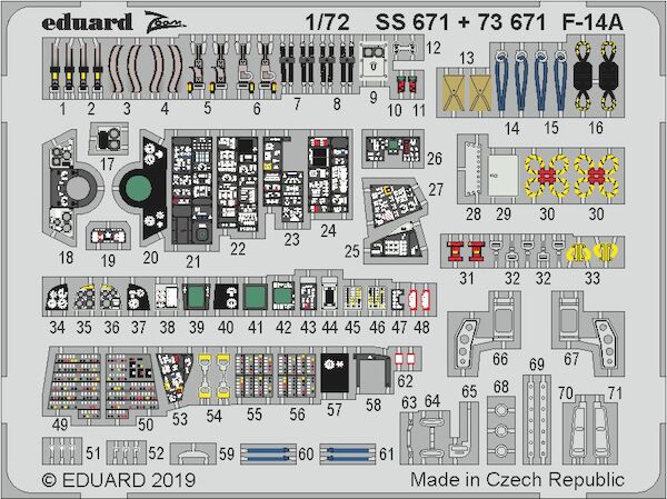Detailset Grumman F14A Interior (Hobby Boss)  E73-671