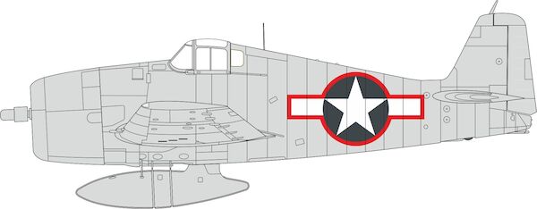 Mask F6F-3 Hellcat US National Insignia  with Red Outline (Eduard)  EX1003