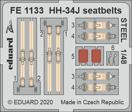Detailset Sikorsky HH34J Seatbelts (Trumpeter, MRC)  FE1133