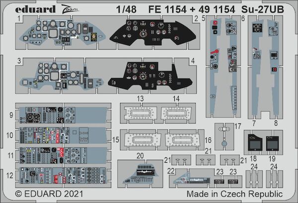 Detailset Sukhoi Su27UB Flanker Interior (Great Wall hobby)  FE1154