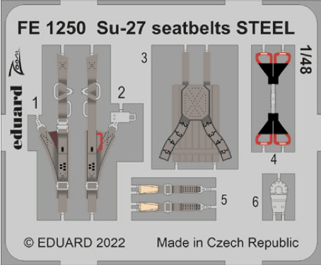 Detailset Sukhoi Su27 Flanker  Seatbetls (Great Wall Hobby)  FE1250