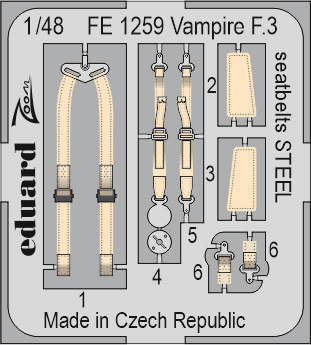 Detailset Vampire F3 Seatbelts Airfix)  FE1259