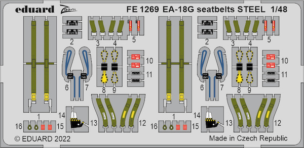 Detailset EA18G Growler Seatbelts (Hobby Boss)  FE1269