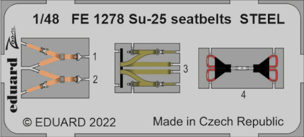 Detailset Sukhoi Su25 Frogfoot Seatbelts (Zvezda)  FE1278