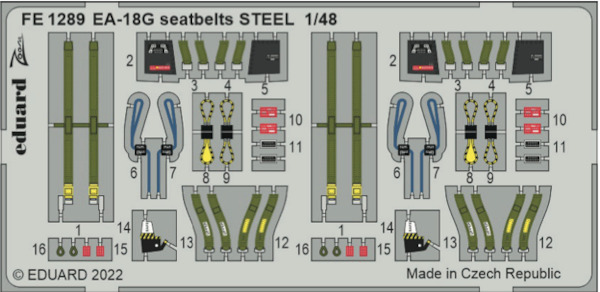 Detailset EA18G Growler Seatbelts (MENG)  FE1289
