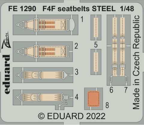 Detailset Grumman F4F-3 Wildcat  Seatbelts (Eduard)  FE1290