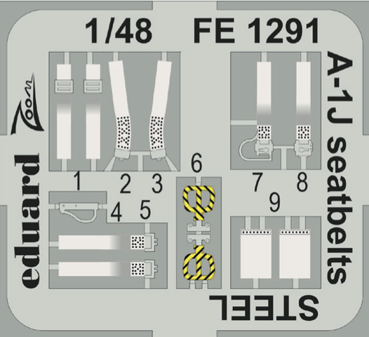 Detailset A1J Skyraider Seatbelts (Tamiya)  FE1291