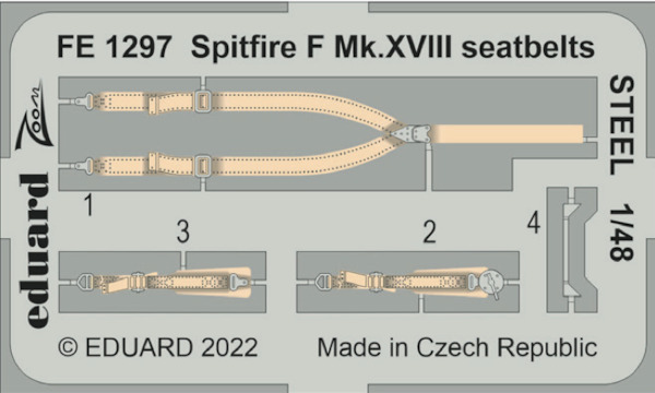 Detailset Spitfire F. MKXVIII seatbelts (Airfix)  FE1297