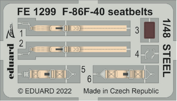 Detailset North American F86F-40 Sabre Seatbelts (Airfix)  FE1299