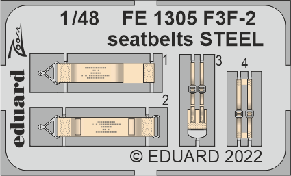 Detailset Grumman F3F Seatbelts (Academy, Accurate)  FE1305