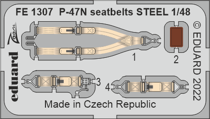 Detailset Republic P47N Thunderbolt Seatbelts (Academy)  FE1307