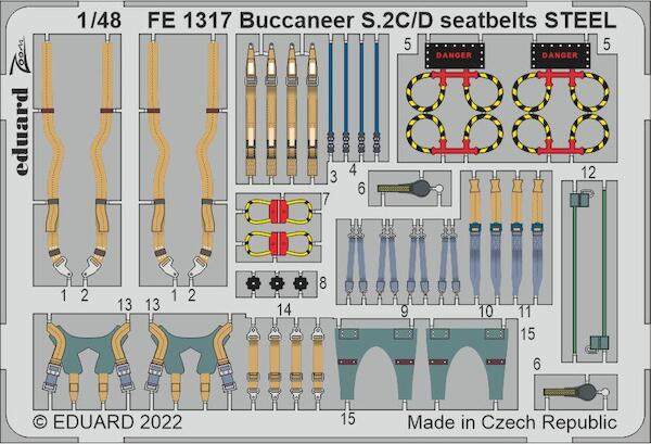 Detailset Buccaneer S2C/D Seatbelts (Airfix)  FE1317