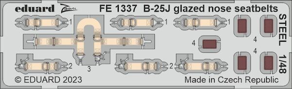 Detailset B25J Glass Nose Mitchell Seatbelts (Hong Kong Models)  FE1337