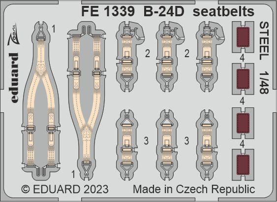 Detailset B24D Liberator Seatbelts (Revell/Monogram)  FE1339