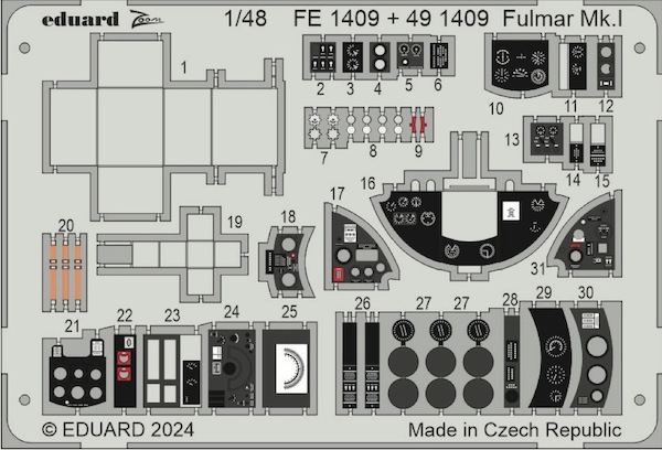 Detailset Fairey Fulmar MKI Interior Trumpeter)  FE1409