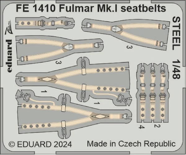 Detailset Fairey Fulmar MKI Seatbelts - steel- (Trumpeter)  FE1410