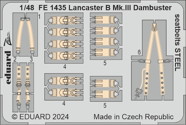 Detailset Lancaster B. MKIII Dambuster Seatbelts (HK Models)  FE1435