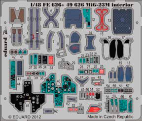 Detailset Mikoyan MiG23M Interior Self Adhesive (Trumpeter)  FE626