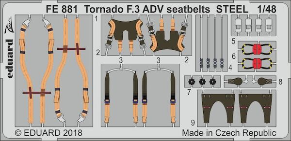 Detailset Tornado ADV F3 Seatbelts - Steel-  (Revell)  FE881