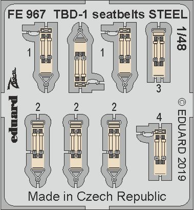 Detailset Douglas TBD-1 Devastator Seatbelts (Great Wall)  FE967