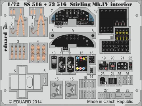 Detailset Short Stirling MKIV Interior Self Adhesive (Italeri)  SS516