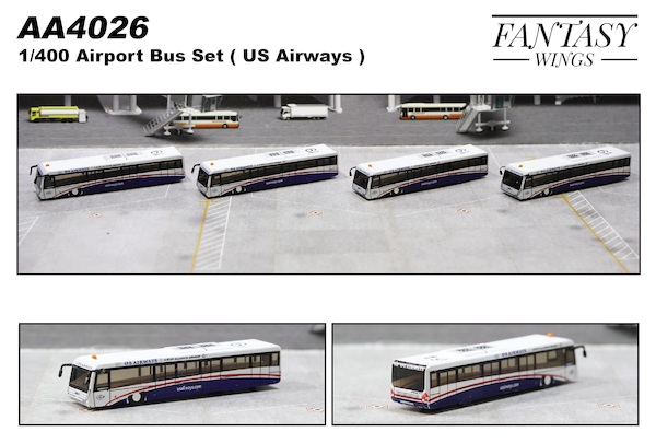 Airport Accessories Airport Bus US Airways  Set of 4  AA4026