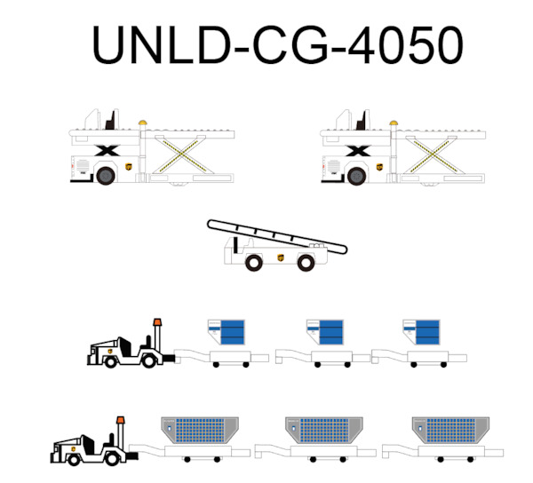 Airport Accessories Cargo Container Set ( UPS)  UNLD-CG-4050