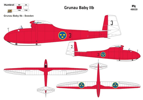 Grunau Baby IIb German Single seat Sailplane (Swedish AF)  48020