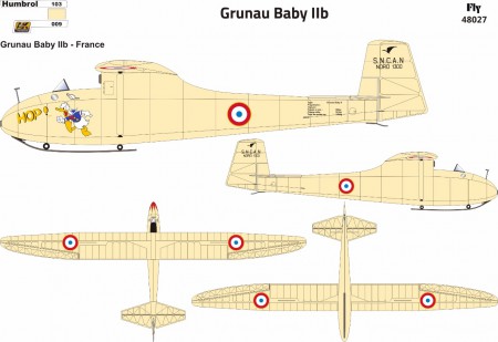 Grunau Baby IIb German Single seat Sailplane (French AF SNCAN Nord 1300)  48027