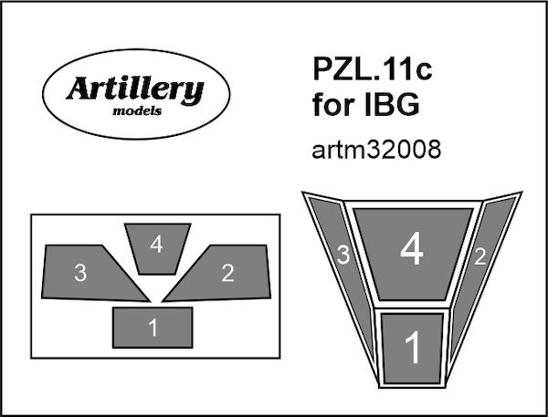 PZL P11c Canopy mask for IBG kits  ARTM32008