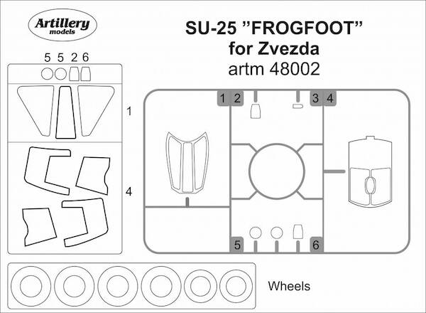 Sukhoi Su25 "Frogfoot" mask for Zvezda kits  ARTM48002