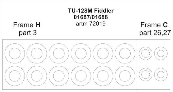 Tupolev Tu128M Fiddler wheels Masking set (Trumpeter)  ARTM72019