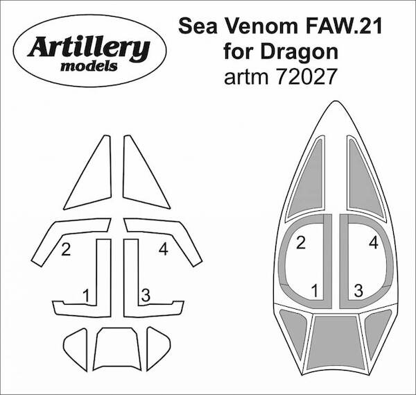 De Havilland Sea Venom FAW21 Masking set (Dragon)  ARTM72027