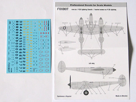 Lockheed P38 Lightning Stencils  FOX48-030