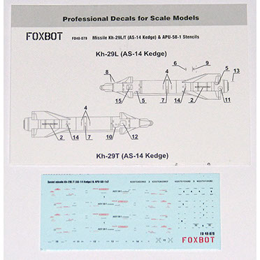 Kh29L (AS14 Kedge) & APU-58-1 Missile  Stencils  FOX48-079