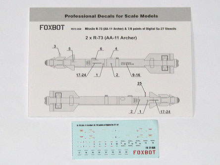 R73 (AA-11 Archer) & 7/8 points for Su27 Digital Stencils  FOX72-050