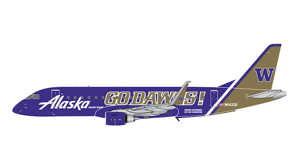 Embraer ERJ175LR Alaska Airlines Univ. of Washington "Go Dawgs" N662QX  GJASA2251