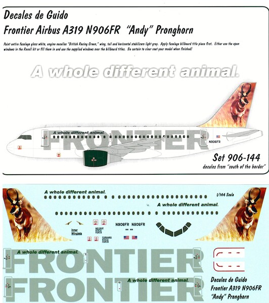 Airbus A319 (Frontier N906FR Andy Pronghorn)  GUIDO 906-144