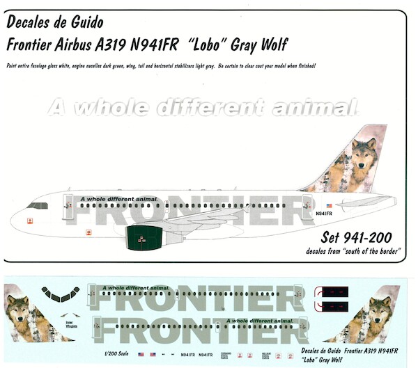 Airbus A319 (Frontier N941FR Lobo Gray Wolf)  GUIDO 941-200